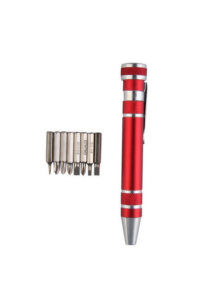 choice2 Red 1SET 8 In 1 Multitool Pen Screwdriver Mini Set Handy Tool, Magnet...