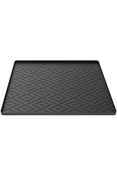 Choice 50x50cm Black 50x50CM Fridge Silicone Mat Non-Slip Drip Pan Raised Edg...