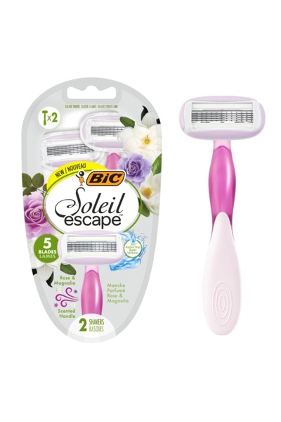 Bic Soleil Escape 5 Bıçaklı Kadın Tıraş Bıçağı 2’li Rose Magnolia