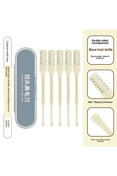 Choice5 5pcs Manual Nose Hair Trimmer with Double-Sided Blade, Spiral Ear Cle...