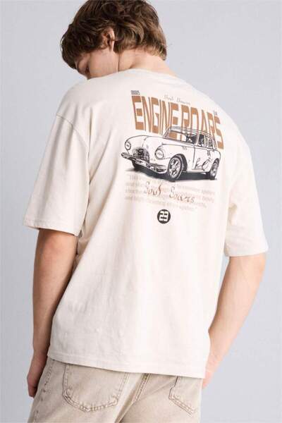 DeFacto Boxy Fit 100% Cotton Printed T-Shirt