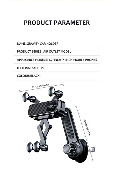 Choice black 1pcs Gravity Car Phone Holder Car Air Vent Phone Mount Universal...
