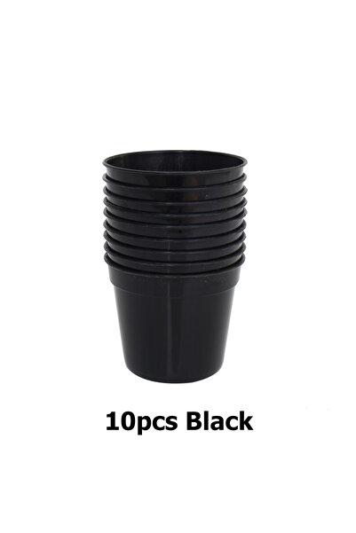 Choice1 10pcs Black 10pcs 7x7cm Mini Circular Succulent Plant Seedling Pot In...