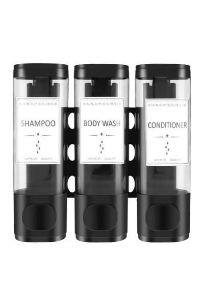 Choice Transparent three Wall Mounted Soap Dispenser Bathroom Shampoo and Con...