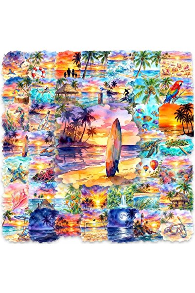 Choice 50 قطعة × 2، 50/100 قطعة ملصقات مائية بتصميم شاطئ استوائي، ملصقات PET ...