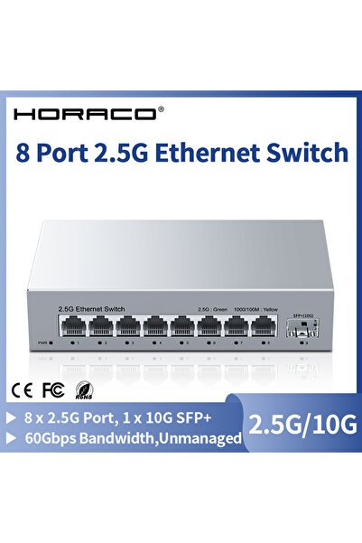 Choice محول بريطاني بـ 8 منافذ إيثرنت 2.5 جيجابت غير مُدار، محول شبكة 2.5 جيج...