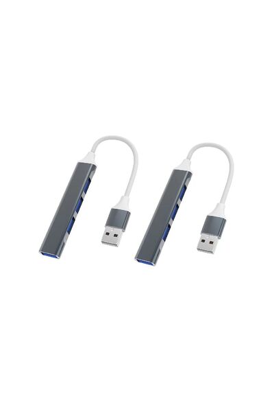 Choice محول OTG متعدد المنافذ من النوع C، رمادي اللون، قطعتان، 4 منافذ USB، م...