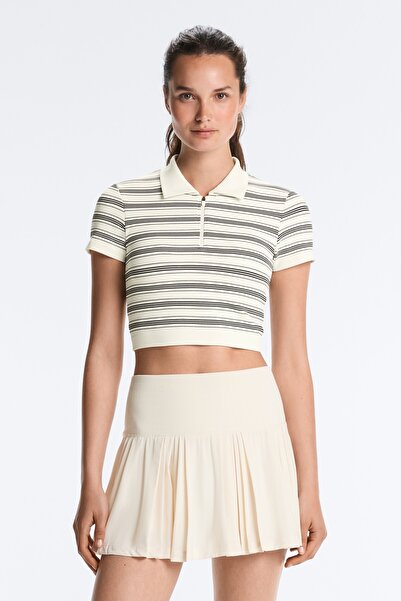 Oysho Seamless çizgili kısa kollu polo