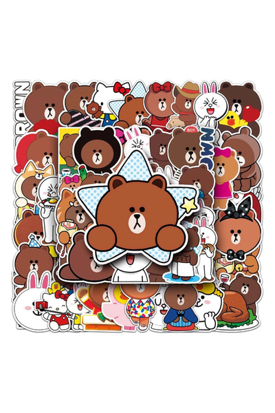Choice 52 ملصقًا من BROWN، ملصقات LINE FRIENDS اللطيفة، ملصقات براون كوني سال...