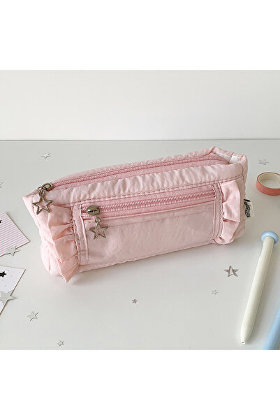 Choice1 Pink Soft Zippered Star Pencil Case with Transparent Display Lightwei...