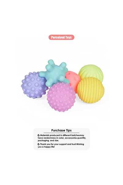 Choice1 6 قطع من كرات الألعاب الحسية للأطفال بألوان فاتحة، كرات ناعمة للمس وا...
