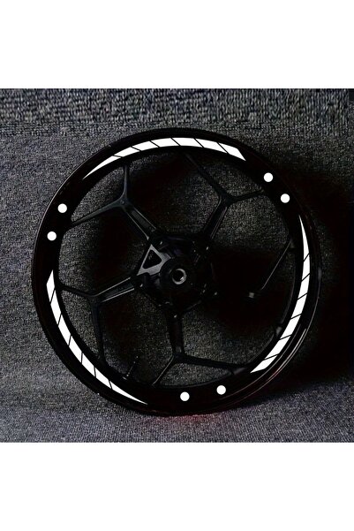 Choice4 Length59.4CM LGE-White 12 Stripe+24 Polka Dot Motorcycle Wheel Hub St...