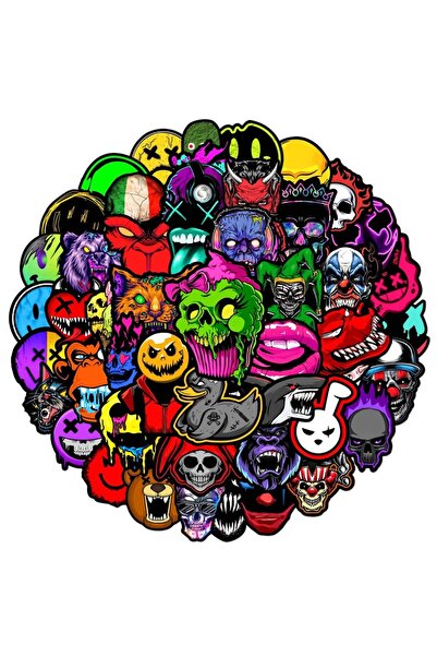 Choice 50pcs 50Pcs Horror Skull Grimace Stickers Graffiti for DIY Phone Lapto...