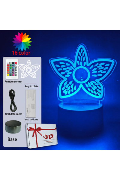 Choice مصباح LED ثلاثي الأبعاد على شكل زهرة من بانداي Things01-B16color-HZ مس...