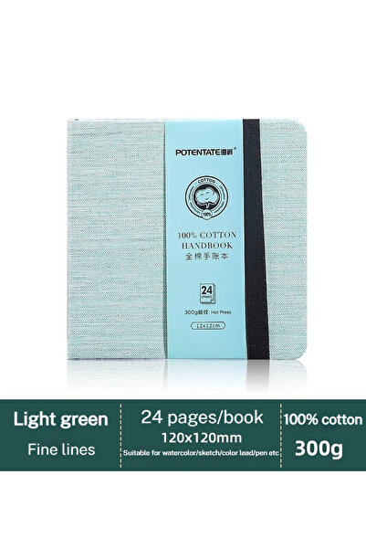 Choice17 Light-green 100% Cotton Square Watercolor Sketchbook 300gsm Paper Fo...