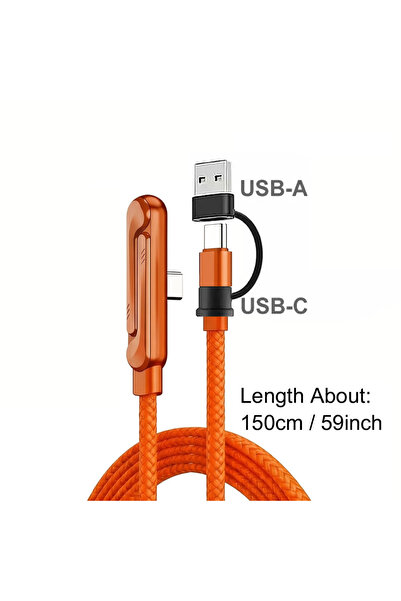 Choice3 A C-C Orange Cable 240W Folding Mobile Phone Holder Data Cable USB-C ...