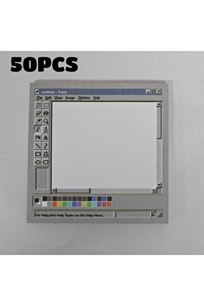 Choice1 50 قطعة من الملاحظات اللاصقة بتصميم أداة رسم الكمبيوتر الكلاسيكية، دف...