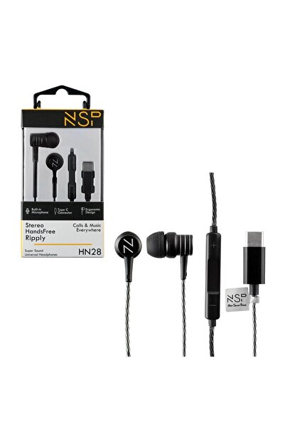 NSP Ακουστικό HN28 In-ear Handsfree Stereo με Βύσμα Type C Μαύρο