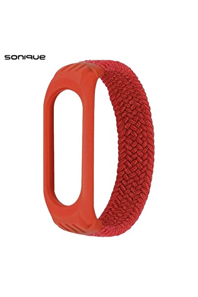 Sonique Λουράκι Braided για Xiaomi Mi Band 3/4/5/6 Κόκκινο