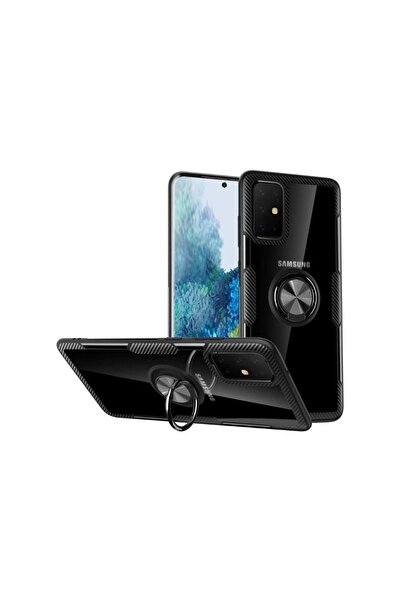 OEM Carbon Clear Ring TPU Samsung Galaxy A51 Μαύρο