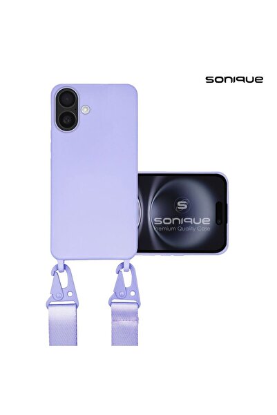 Sonique Θήκη Σιλικόνης με Strap CarryHang Apple iPhone 16 Plus Λιλά