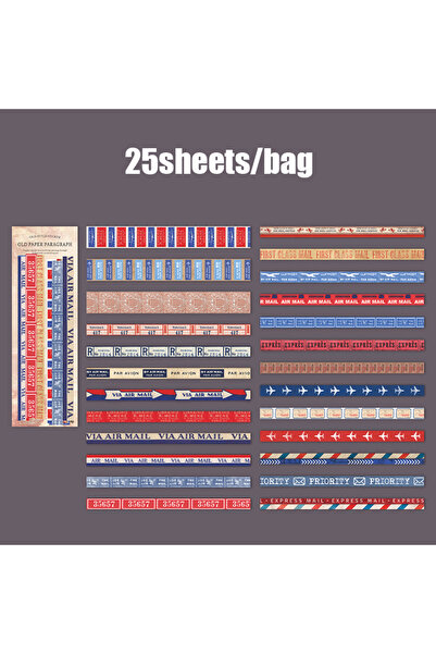 Choice3 S29478-2 ماركة Mr. Paper، 25 قطعة من ملصقات الورق العتيق، سلسلة شرائح...
