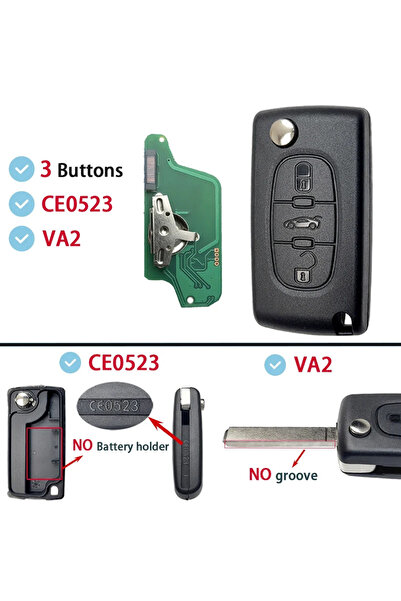Choice37 ASK For Citroen 3 Btns-0523-VA2 YOCASTY ASK FSK For Peugeot 207 307 ...
