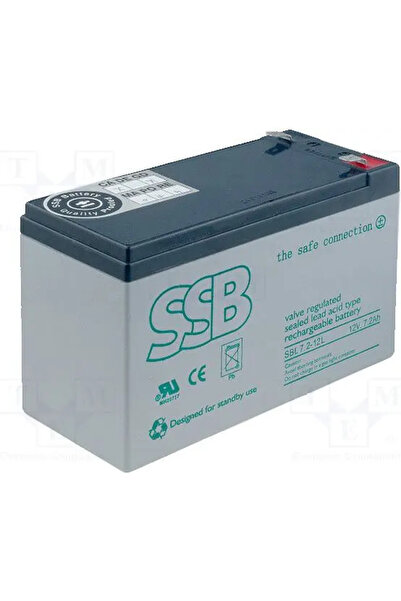 SSB Baterie SBL 7.2-12L 12V/7.2Ah T2, durată de viață 10-12 ani - conector fa...