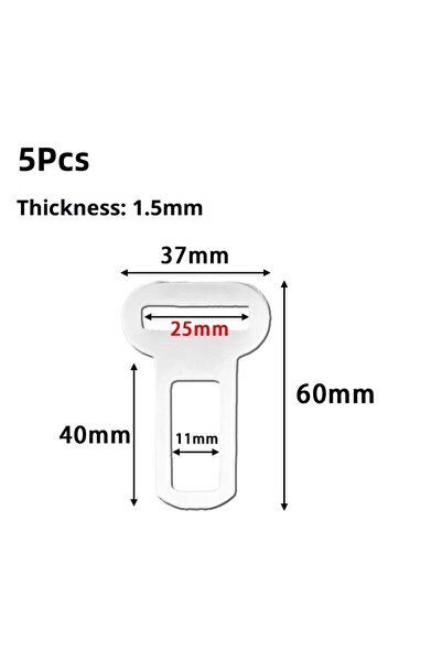 choice2 A4 5Pcs Heavy-Duty Pet Seat Belt Adapter Metal Seat Belt Clip and Buc...