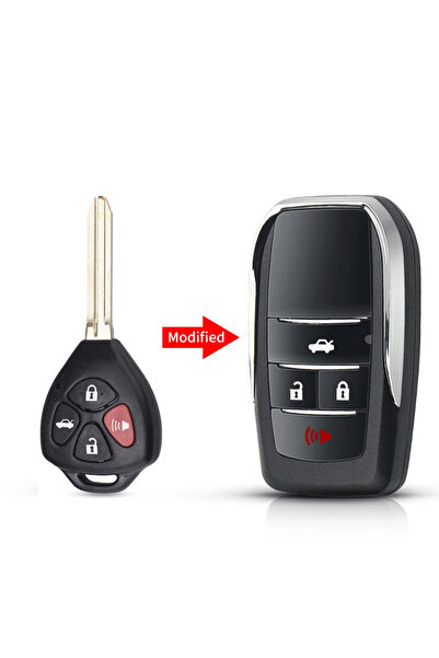 Choice غلاف مفتاح قابل للطي ومعدّل من KEYYOU 4BT، قطعة واحدة، لسيارات تويوتا ...