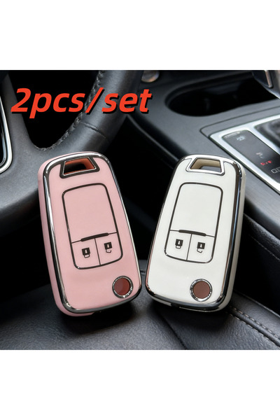 Choice4 white pink 2pcs Car Key Case Covers For Chevrolet Cruze Spark Orlando...