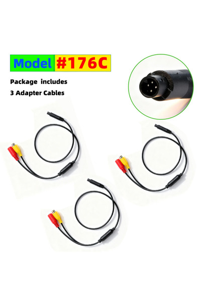 Choice1 3 قطع كابل محول QXNY من 4 دبابيس إلى RCA أنثى لكاميرا السيارة الخلفية...