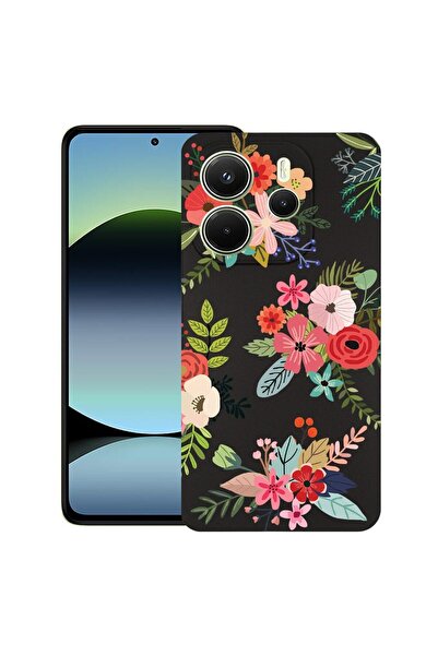 bestcase ¬Æ Husa pentru Xiaomi Redmi Note 14, Flowers, Slim Silicon 0.8MM, An...