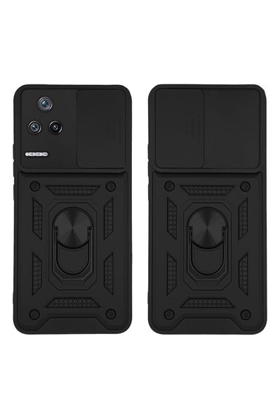 Sonique Θήκη Ring Armor CamPro για Xiaomi Poco F4 5G Μαύρο