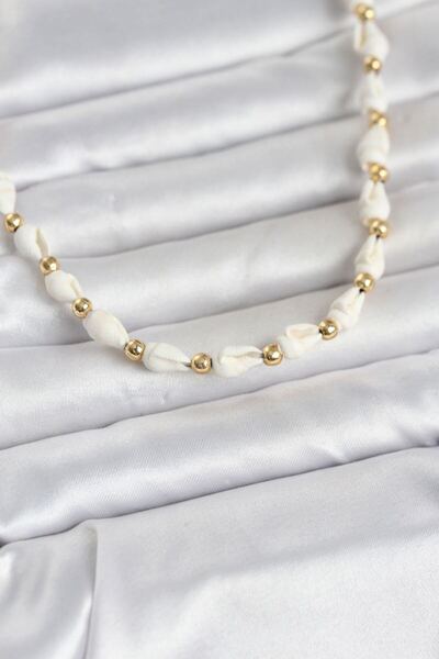naque White Natural Sea Shell String Women's Necklace - Tj-Bko11061