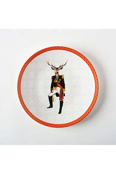 VİTELLİ Deer General Patterned Porcelain Serving Plate 25 cm