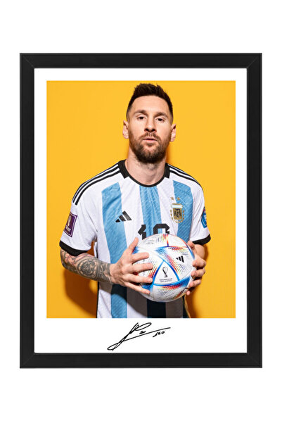 Boomah Accessories Lionel Messi Argentina FIFA World Cup Autographed Poster w...