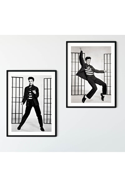 Boomah Accessories Set of 2, Elvis Presley Jailhouse Rock Poster with Frame 5...