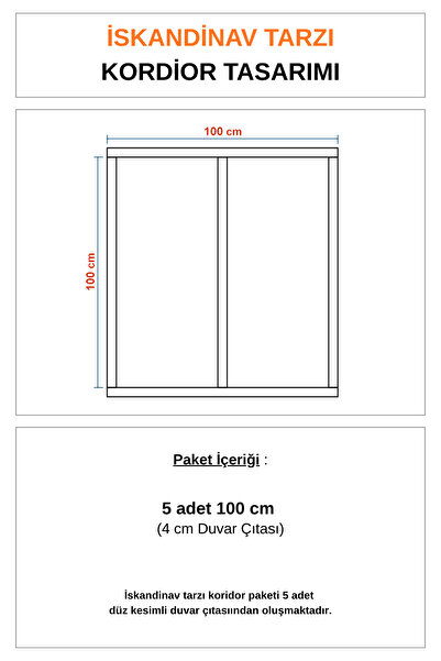 DİECOR İskandinav Duvar Çıtası Dekoratif Boyanabilir 5 adet 100 cm Koridor Tasarımı
