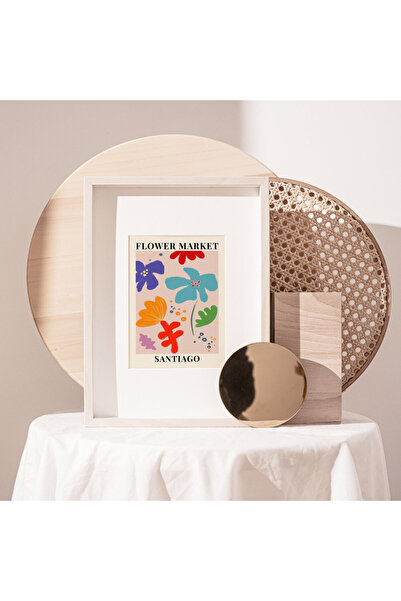 Boomah Accessories Flower Market Santiago Colorful Botanical Art Poster with ...