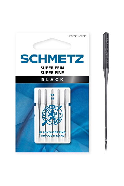 SCHMETZ Set 5 ace de cusut Black, materiale delicate fine, finete 70, 130/705...