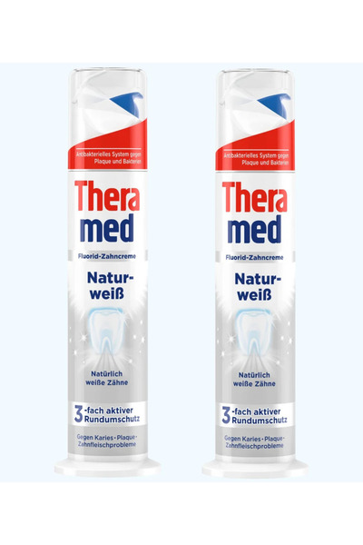 Theramed معجون أسنان ناتورفايز فلورايد بتأثير التبييض الطبيعي 2 × 100 مل