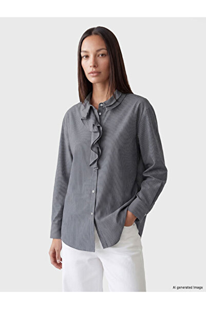 LC Waikiki Timeless Clothing & Timeless Choices Striped Ruffle Women's Shirt ...