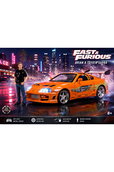 Cici Oyuncak 1995 Toyota Supra Model Aracı ve Figürü Fast & Furious Lisanslı,...