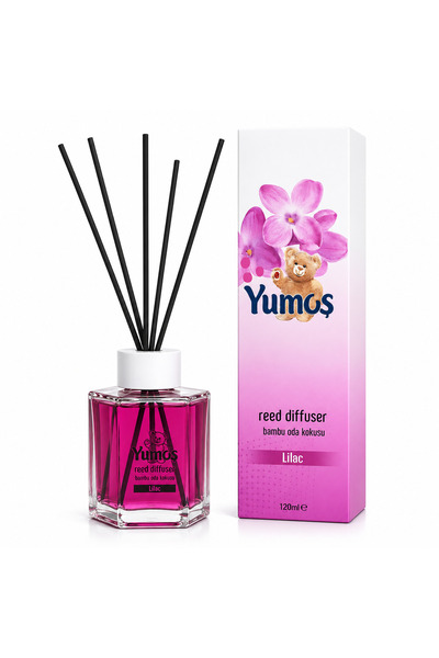 Yumoş Odorizant de cameră cu bețișoare, Yumos Liliac, 120 ml