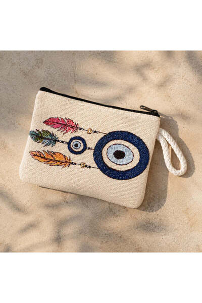 BIJUTERI Eos Collective - Cnt-6001 Nazar Motif Tapestry Women's Mini Handbag