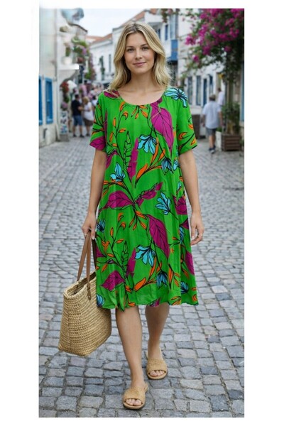 Arya Nisa Kids 100% Cotton Viscose Short Sleeve Midi and Long Summer Dress