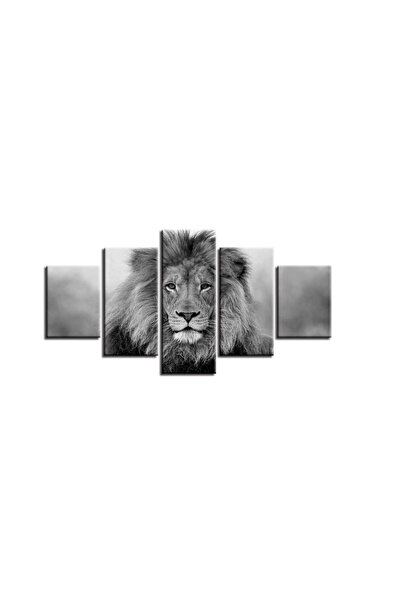 BPA ® No Frame 5 Pcs Lion Painting Living Room HD Prints Black And White Post...
