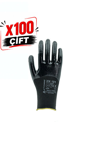 XN-101 Nitril İş Eldiveni Siyah 100 Çift Avantaj Paket