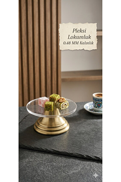 Dia Transparent Plexiglass Turkish Delight Bowl with Gold Feet - Minimalist C...